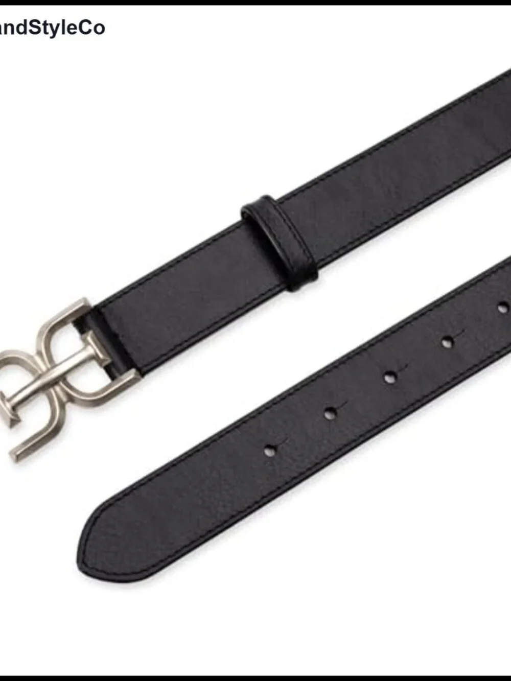 Slim 1.1in Belt with Double-E Logo Metal Buckle Casual Versatile Womens